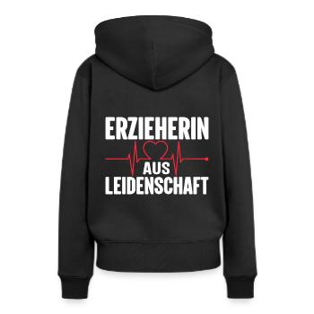 Erzieherin aus Leidenschaft Kita Kindergarten - Frauen Premium Bio Hoodie - Schwarz - Hinten - Julia (174cm)