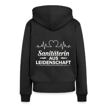 Notfallsanitäterin Leidenschaft Herzschlag - Frauen Premium Bio Hoodie - Schwarz - Hinten - Julia (174cm)