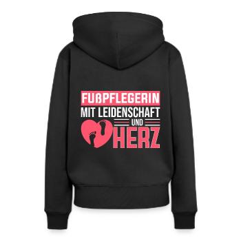 Fußpflegerin mit Leidenschaft und Herz - Frauen Premium Bio Hoodie - Schwarz - Hinten - Julia (174cm)