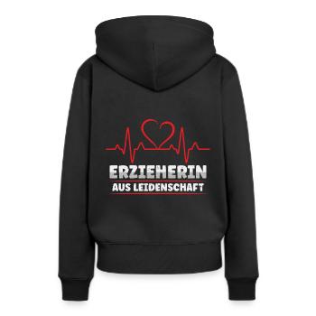 Erzieherin aus Leidenschaft Kita Kindergarten - Frauen Premium Bio Hoodie - Schwarz - Hinten - Julia (174cm)
