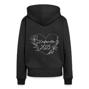 Konfirmand 2023 Konfirmation - Frauen Premium Bio Hoodie - Schwarz - Hinten - Julia (174cm)