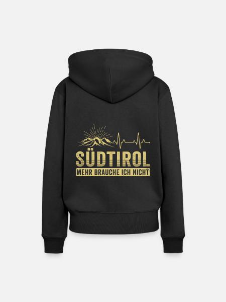 Südtirol mehr brauche ich nicht Herzschlag - Frauen Premium Bio Hoodie - Schwarz