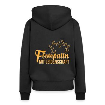 Firmpatin mit Leidenschaft Firmung - Frauen Premium Bio Hoodie - Schwarz - Hinten - Julia (174cm)