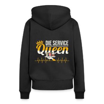 Kellnerin Service Herzschlag Bedienung Servicekraf - Frauen Premium Bio Hoodie - Schwarz - Hinten - Julia (174cm)