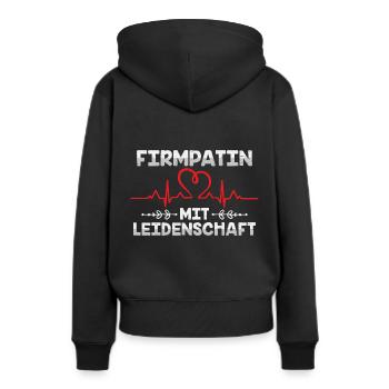 Firmpatin mit Leidenschaft Firmung - Frauen Premium Bio Hoodie - Schwarz - Hinten - Julia (174cm)