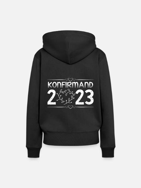 Konfirmation 2023 der Countdown läuft - Frauen Premium Bio Hoodie - Schwarz