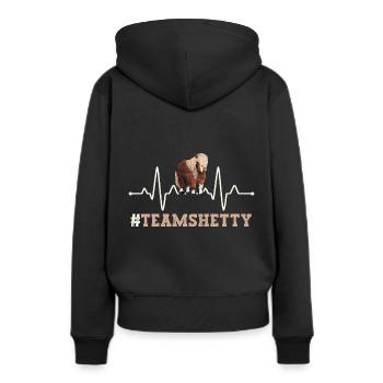 Team Shetty Herzschlag Shetland Pony reiten - Frauen Premium Bio Hoodie - Schwarz - Hinten - Julia (174cm)