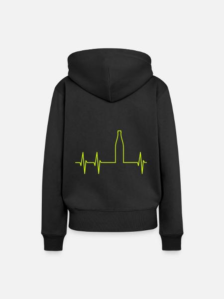 Elektrokardiogramm mit einer Bierflasche - Frauen Premium Bio Hoodie - Schwarz