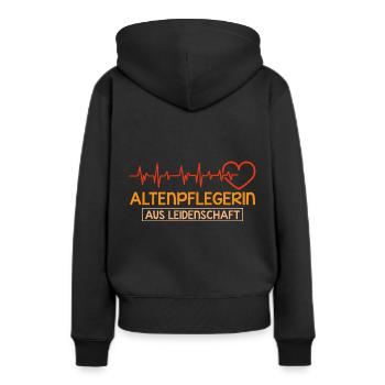 Altenpflegerin Leidenschaft Herzschlag Pfleger - Frauen Premium Bio Hoodie - Schwarz - Hinten - Julia (174cm)