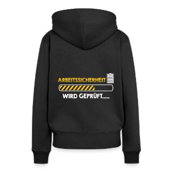Fachkraft Arbeitssicherheit Ladebalken - Frauen Premium Bio Hoodie - Schwarz - Hinten - Julia (174cm)