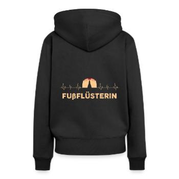 Fußpflegerin Pediküre Fußnägel Herzschlag - Frauen Premium Bio Hoodie - Schwarz - Hinten - Julia (174cm)