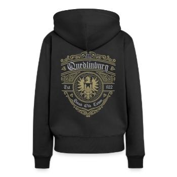 Quedlinburg (bonne vieille ville-édition) - Sweat à capuche Premium bio Femme - noir - Dos - Julia (174cm)