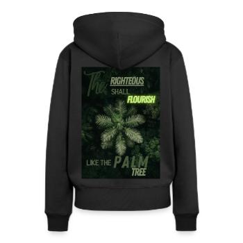Flourishing Like the Palm Tree - Women’s Premium Organic Hoodie - black - Back - Julia (174cm)
