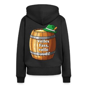 Volles Fass, volle Gaudi ! - Frauen Premium Bio Hoodie - Schwarz - Hinten - Julia (174cm)