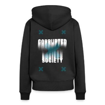 Verderbte Gesellschaft - Frauen Premium Bio Hoodie - Schwarz - Hinten - Julia (174cm)