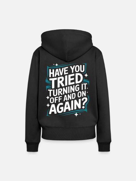 Technischer Support Computerfreak Nerd - Frauen Premium Bio Hoodie - Schwarz