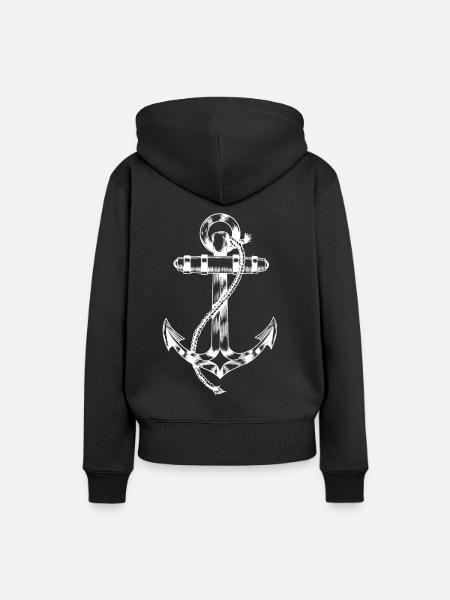 Anker Seemann Maritim Seefahrt Ahoi Kapitän Schiff - Frauen Premium Bio Hoodie - Schwarz