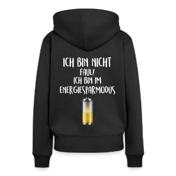 Lustiger Spruch - Frauen Premium Bio Hoodie - Schwarz - Hinten - Julia (174cm)