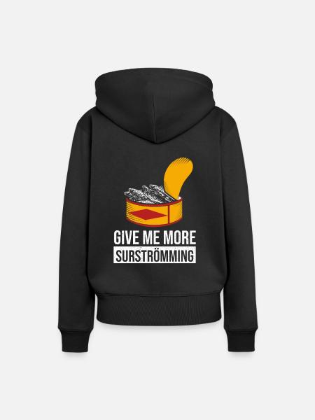 Surströmming-fan - Dame Premium hoodie, økologisk bomuld - sort