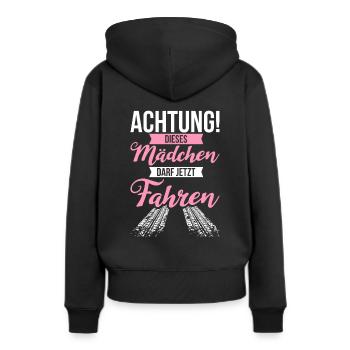 Führerschein bestanden Fahranfänger - Frauen Premium Bio Hoodie - Schwarz - Hinten - Julia (174cm)