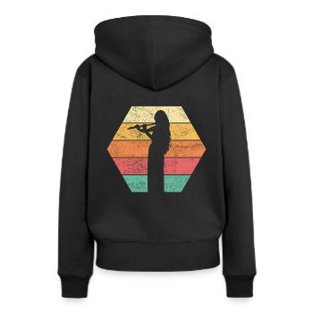 Retro flute player - Women’s Premium Organic Hoodie - black - Back - Julia (174cm)
