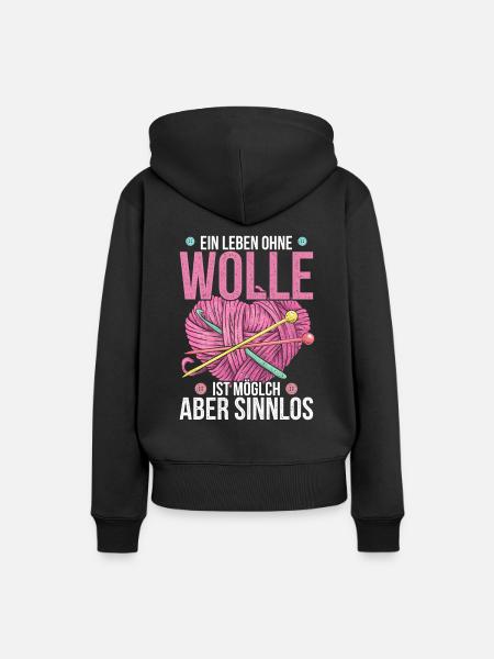 Funny knitter wool saying - Women’s Premium Organic Hoodie - black