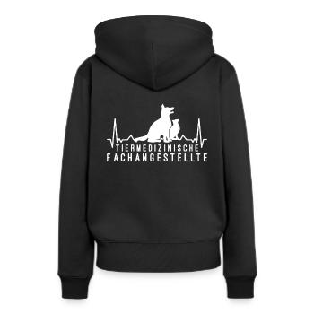 Tierärztin Hund Katze Herzschlag - Frauen Premium Bio Hoodie - Schwarz - Hinten - Julia (174cm)