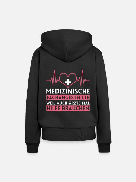 Arzthelferin MFA Herzschlag - Frauen Premium Bio Hoodie - Schwarz