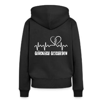 Ex Ehefrau glücklich geschieden Herzschlag - Frauen Premium Bio Hoodie - Schwarz - Hinten - Julia (174cm)