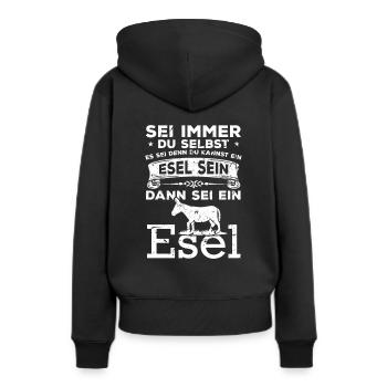 Esel Spruch Eselhalter Bauernhof - Frauen Premium Bio Hoodie - Schwarz - Hinten - Julia (174cm)