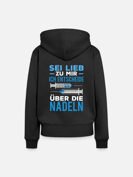 Medizinische Fachangestellte Arzthelferin sei lieb - Frauen Premium Bio Hoodie - Schwarz