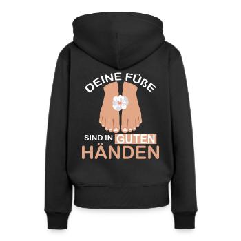 Fußpflegerin Füße in guten Händen Pediküre - Frauen Premium Bio Hoodie - Schwarz - Hinten - Julia (174cm)