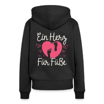 Fußpflegerin ein Herz für Füße Pediküre - Frauen Premium Bio Hoodie - Schwarz - Hinten - Julia (174cm)