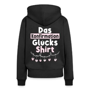 Das Konfirmation Glücks - Frauen Premium Bio Hoodie - Schwarz - Hinten - Julia (174cm)