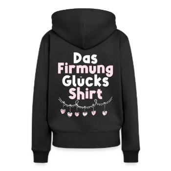 Das Firmung Glücks - Frauen Premium Bio Hoodie - Schwarz - Hinten - Julia (174cm)