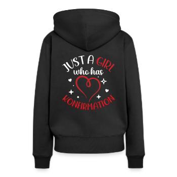 Just a girl who has Konfirmation - Frauen Premium Bio Hoodie - Schwarz - Hinten - Julia (174cm)