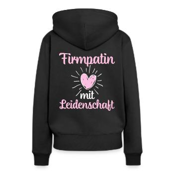 Firmpatin mit Leidenschaft Firmung - Frauen Premium Bio Hoodie - Schwarz - Hinten - Julia (174cm)