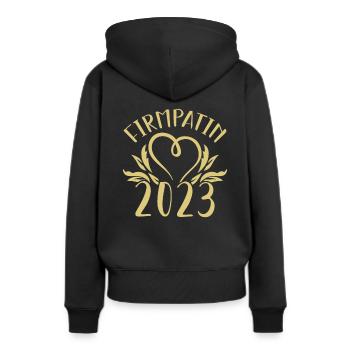 Firmpatin 2023 Firmung - Frauen Premium Bio Hoodie - Schwarz - Hinten - Julia (174cm)