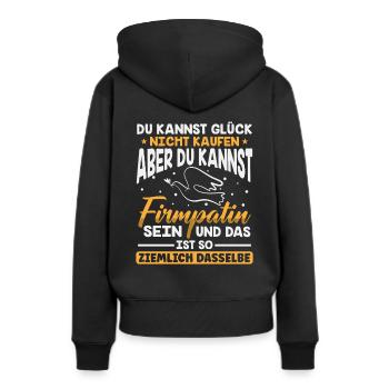 Firmpatin Glück Spruch Firmung - Frauen Premium Bio Hoodie - Schwarz - Hinten - Julia (174cm)