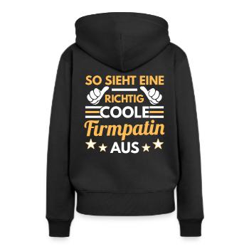So sieht eine richtig coole Firmpatin aus - Frauen Premium Bio Hoodie - Schwarz - Hinten - Julia (174cm)