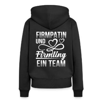 Firmpatin und Firmung ein Team - Frauen Premium Bio Hoodie - Schwarz - Hinten - Julia (174cm)