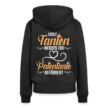 Coole Tanten werden Patentante Taufpatin - Frauen Premium Bio Hoodie - Schwarz - Hinten - Julia (174cm)