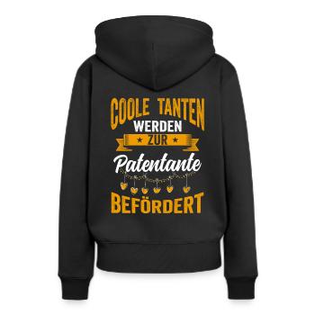 Coole Tanten werden Patentante Taufpatin - Frauen Premium Bio Hoodie - Schwarz - Hinten - Julia (174cm)