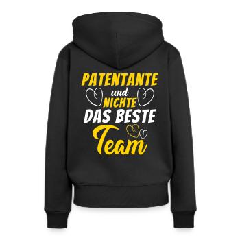 Patentante und Nichte Beste Team Taufpatin - Frauen Premium Bio Hoodie - Schwarz - Hinten - Julia (174cm)