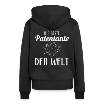 Die Beste Patentante der Welt Taufpatin - Frauen Premium Bio Hoodie - Schwarz - Hinten - Julia (174cm)