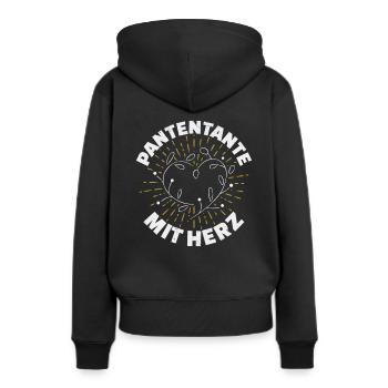 Patentante mit Herz Taufpatin - Frauen Premium Bio Hoodie - Schwarz - Hinten - Julia (174cm)