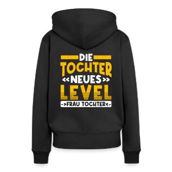 Neues Level Frau Tochter Jugendweihe - Frauen Premium Bio Hoodie - Schwarz - Hinten - Julia (174cm)