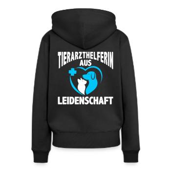 Tierarzthelferin aus Leidenschaft Veterinär TFA - Frauen Premium Bio Hoodie - Schwarz - Hinten - Julia (174cm)