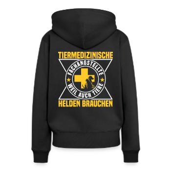 Tierarzthelferin Tiere Helden Veterinär TFA - Frauen Premium Bio Hoodie - Schwarz - Hinten - Julia (174cm)