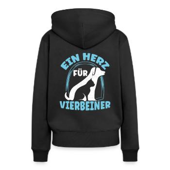 Tierarzthelferin Herz für Vierbeiner TFA Veterinär - Frauen Premium Bio Hoodie - Schwarz - Hinten - Julia (174cm)